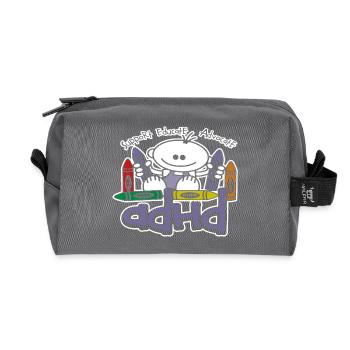 ADHD Crayons - Recycled Toiletry Zip Bag - anthracite - Front