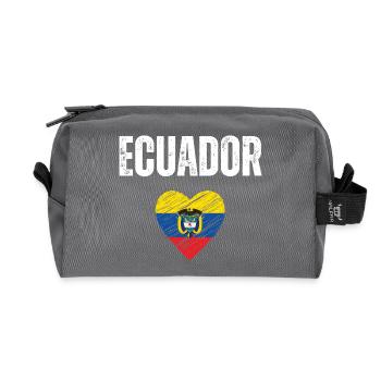 Ich liebe Ecuador, die Flagge von Ecuador - Recycelte Kulturtasche - Anthrazit - Vorne