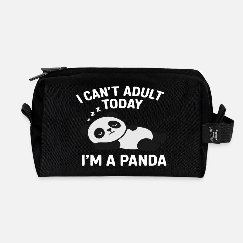 Panda - Trousse de toilette en tissu recyclé - noir