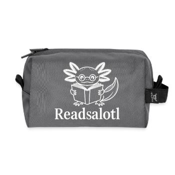 Lineart Readsalotl Axolotl Lecture - Recycled Toiletry Zip Bag - anthracite - Front