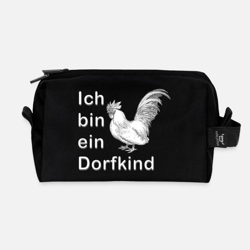 Ich bin ein Dorfkind - Recycelte Kulturtasche - Schwarz