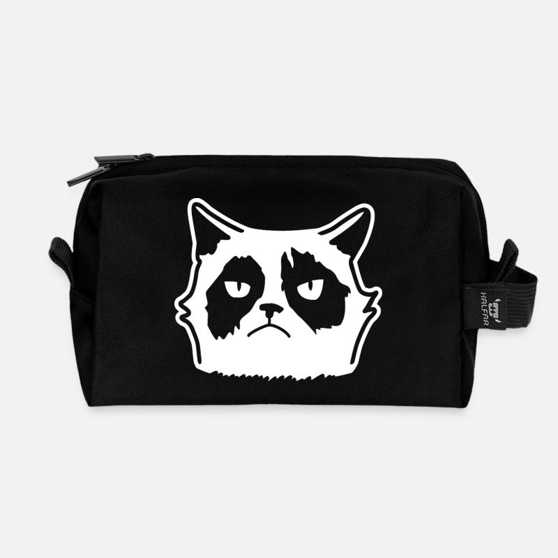 Mürrische Katze: Cartoon & Fun - Recycelte Kulturtasche - Schwarz