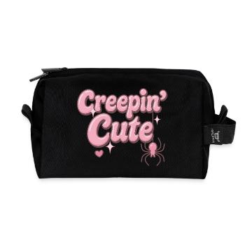 creepin cute / y2k halloween design - Recycelte Kulturtasche - Schwarz - Vorne