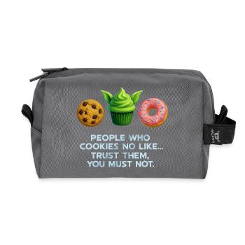 Chemise à muffins drôle Cookie Donut pour les amateurs de sucreries - Trousse de toilette en tissu recyclé - anthracite - Devant