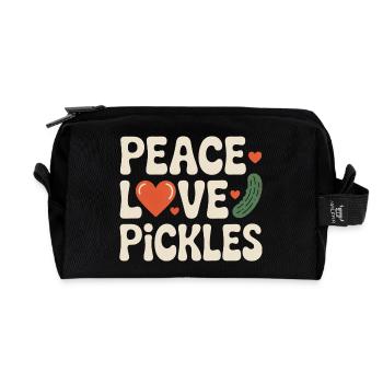 Peace Love Pickles Cucumber Love Pickles - Recycled Toiletry Zip Bag - black - Front
