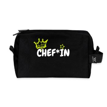Chef Grafiti Krone, Stern - Trousse de toilette en tissu recyclé - noir - Devant