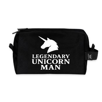 Legendary Unicorn Man Vintage Bold Text Design - Recycled Toiletry Zip Bag - black - Front