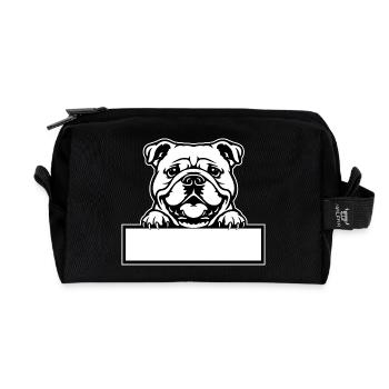 Insigne nominatif Bulldog - Trousse de toilette en tissu recyclé - noir - Devant