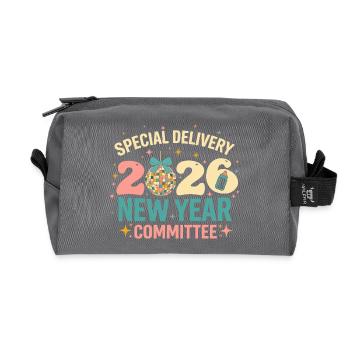 New Year 2020 Disco Committee - Recycled Toiletry Zip Bag - anthracite - Front