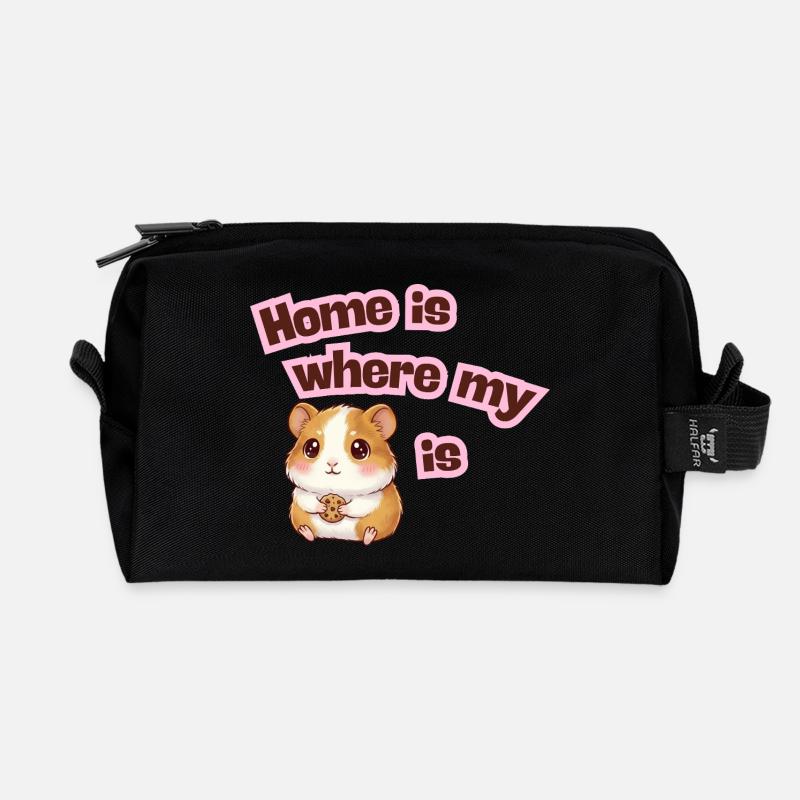 Home is where my Meerli is - Recycled Toiletry Zip Bag - black