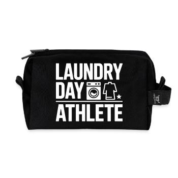 Laundry Day Athlete Wäsche Humor - Recycled Toiletry Zip Bag - black - Front
