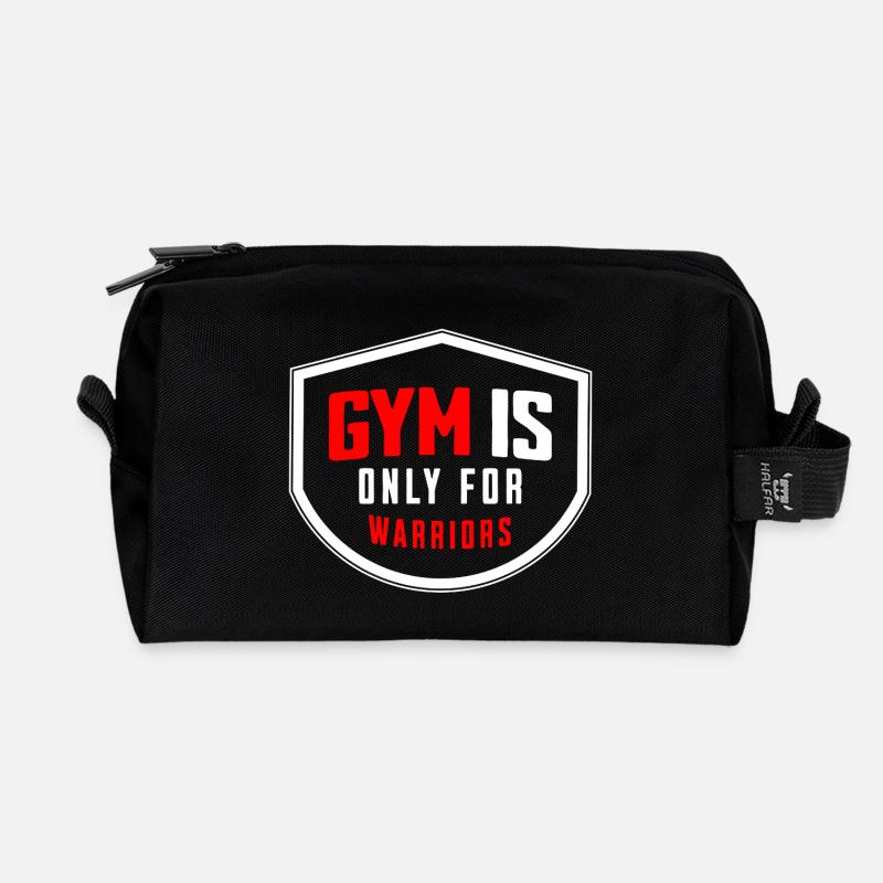 FITNESSSTUDIO-Leben - Recycelte Kulturtasche - Schwarz