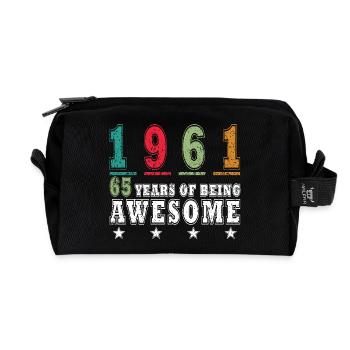 65TH BIRTHDAY ORIGINAL 1961 - Recycled Toiletry Zip Bag - black - Front