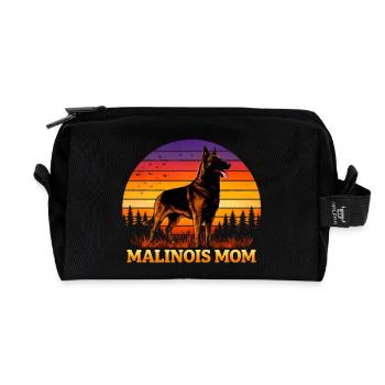 Malinois Mom - Recycelte Kulturtasche - Schwarz - Vorne