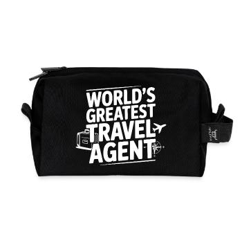 Le plus grand agent de voyages du monde - Trousse de toilette en tissu recyclé - noir - Devant