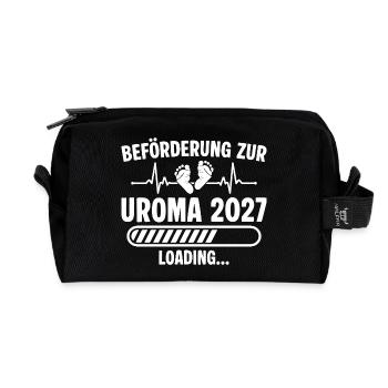 Annonce de la grossesse Arrière-grand-mère enceinte 2027 - Trousse de toilette en tissu recyclé - noir - Devant