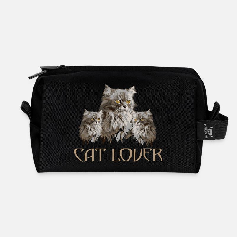 CAT_LOVER - Recycelte Kulturtasche - Schwarz