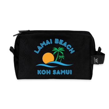 Lamai Beach Koh Samui Palm Sunset - Recycled Toiletry Zip Bag - black - Front