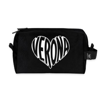 Verona Herz-Typografie - Recycelte Kulturtasche - Schwarz - Vorne