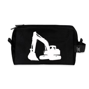 Silhouette d’excavatrice pour la conception de bâtiments - Trousse de toilette en tissu recyclé - noir - Devant