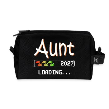 Werdende Tante 2027 loading ich werde Tante - Recycelte Kulturtasche - Schwarz - Vorne