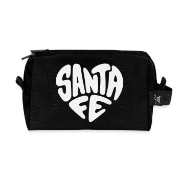 Santa Fe, Nouveau-Mexique Heart Design - Trousse de toilette en tissu recyclé - noir - Devant