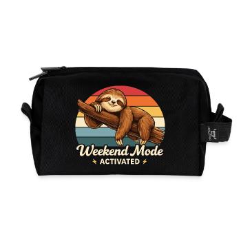 Weekend Mode Activated Sloth Shirt Funny - Recycelte Kulturtasche - Schwarz - Vorne