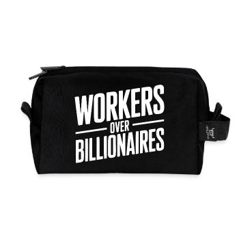 Workers Over Billionaires - Recycled Toiletry Zip Bag - black - Front