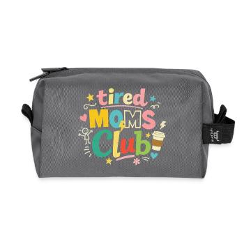 Club des mamans fatiguées - Humour des mamans cafétériques - Trousse de toilette en tissu recyclé - anthracite - Devant