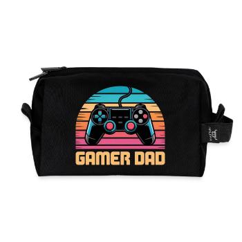 Gamer Dad Retro Controller Sunset Zocken Zocker - Recycelte Kulturtasche - Schwarz - Vorne