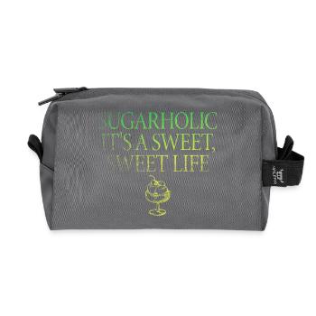 Sugarholic It's A Sweet Life - Recycled Toiletry Zip Bag - anthracite - Front