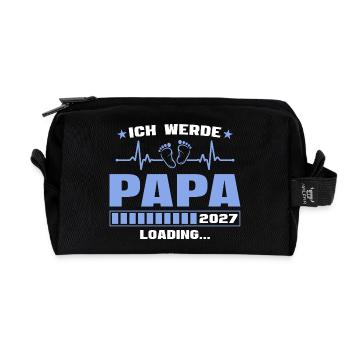 Ich werde Papa 2027 – Werdender Vater - Recycelte Kulturtasche - Schwarz - Vorne