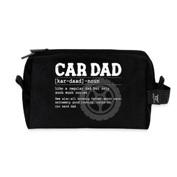 Autofan Vater Reifenrad Motiv Vatertag Papa - Recycelte Kulturtasche - Schwarz - Vorne