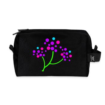 Neon Blossom Branch - Recycelte Kulturtasche - Schwarz - Vorne