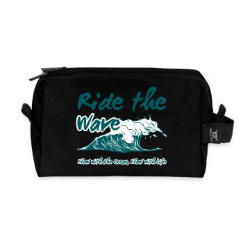 Reite den Wellen-Ozean-Fluss - Recycelte Kulturtasche - Schwarz - Vorne