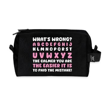 What's Wrong Funny teacher classroom - Recycled Toiletry Zip Bag - black - Front