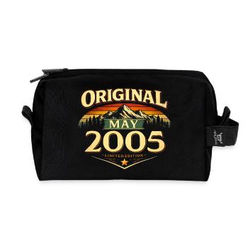Cadeau du 21e anniversaire Original mai 2005 - Trousse de toilette en tissu recyclé - noir - Devant