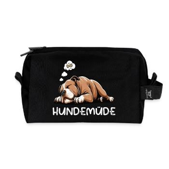 Hundemüde American Bully Bully Pit Bullybesitzer - Recycelte Kulturtasche - Schwarz - Vorne