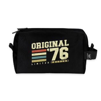 1976 Vintage Born Vintage Retro Birthday - Recycled Toiletry Zip Bag - black - Front