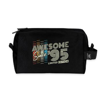 1995 Born Vintage Birthday Gift Retro - Recycled Toiletry Zip Bag - black - Front