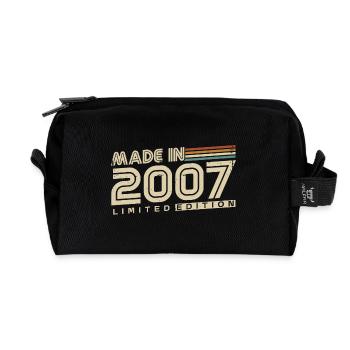 Millésime 2007 Né Rétro Vintage Anniversaire - Trousse de toilette en tissu recyclé - noir - Devant