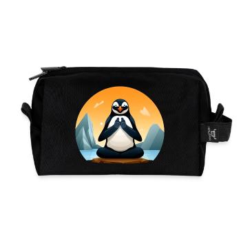 Pinguin Yogi - Recycelte Kulturtasche - Schwarz - Vorne