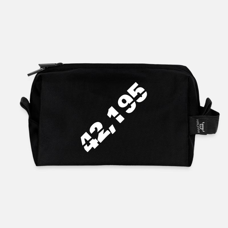 Marathon - 42,195 - Recycelte Kulturtasche - Schwarz