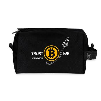 TRUST ME BITCOIN 1 weiß - Recycelte Kulturtasche - Schwarz - Vorne