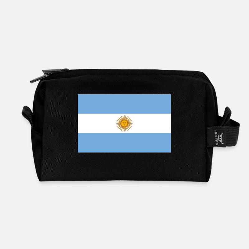 Nationalflagge von Argentinien - Recycelte Kulturtasche - Schwarz