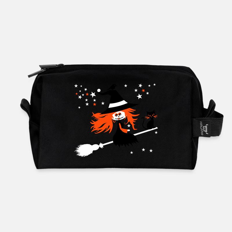 witch - Recycled Toiletry Zip Bag - black