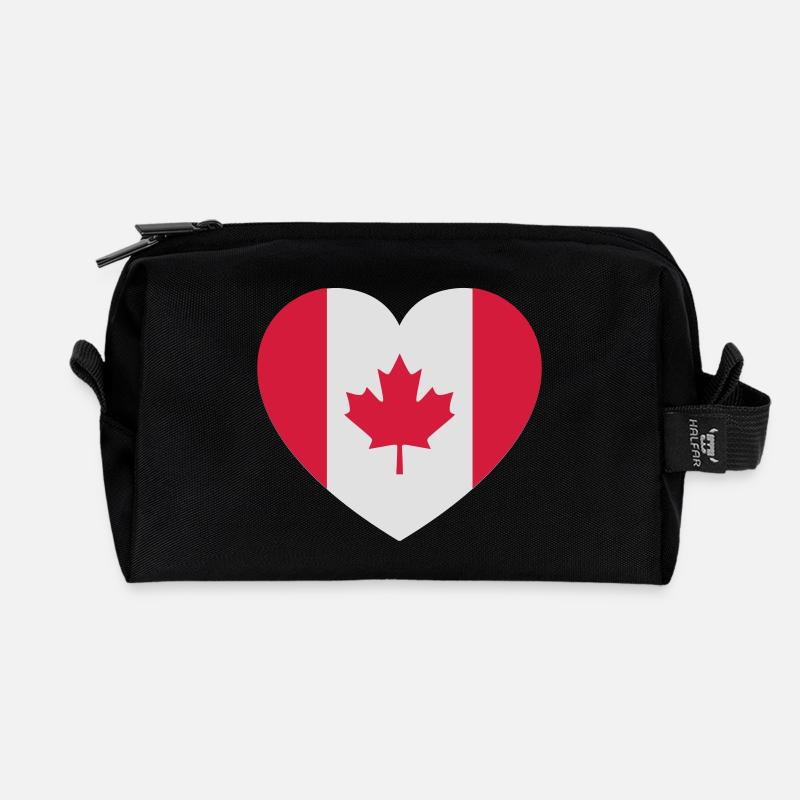 canada_2color - Recycled Toiletry Zip Bag - black