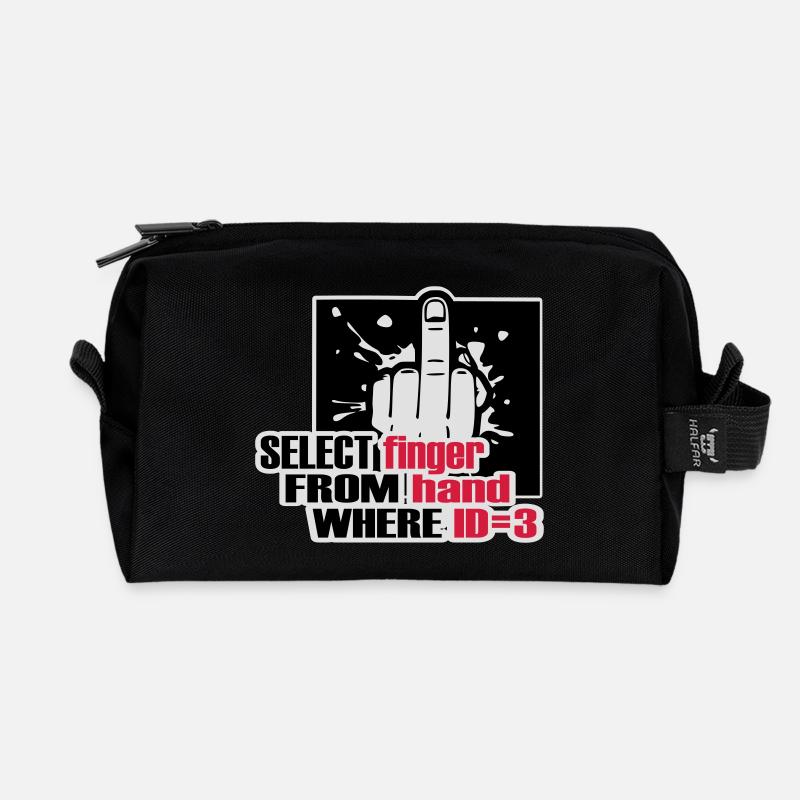 SELECT finger FROM hand - Recycelte Kulturtasche - Schwarz