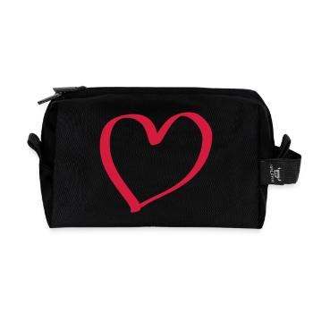 herz - Recycelte Kulturtasche - Schwarz - Vorne