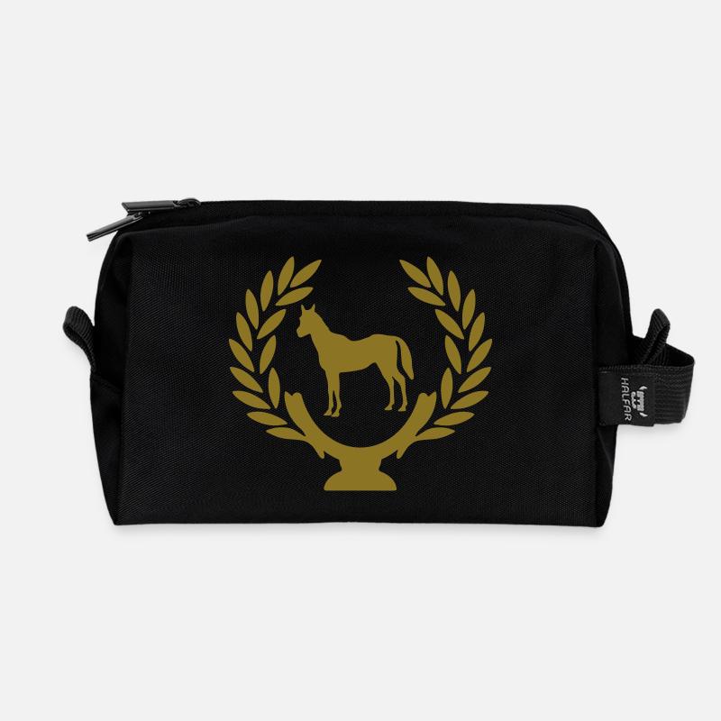 pferd - Recycelte Kulturtasche - Schwarz